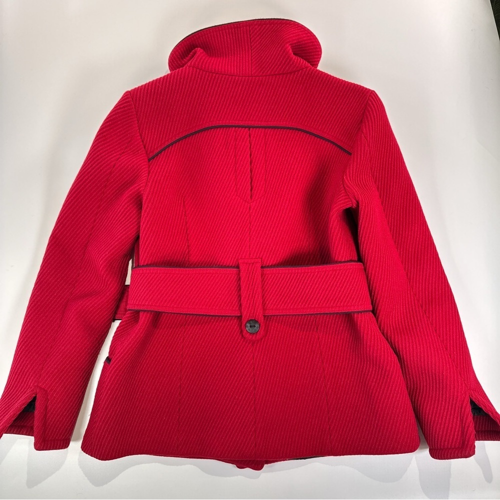 Soia & Kyo Red Belted Pea Coat Jacket Womens S - Picture 5 of 12